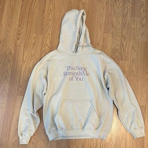 LONELY GHOST this song hoodie purple and tan size M - lightly worn